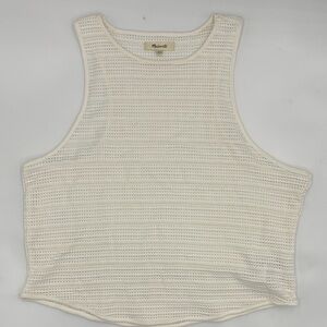 Madewell Crochet-Knit Cutaway Tank in Lighthouse